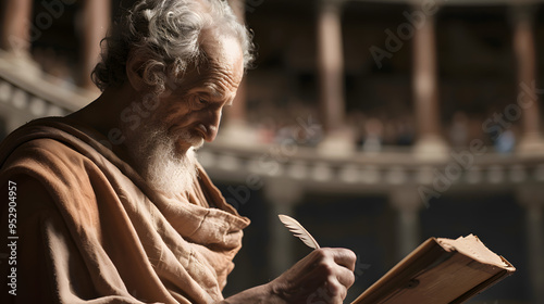 Seneca the Philosopher Journaling | Ancient Stoic Wisdom and Thoughtful Reflection in Writing