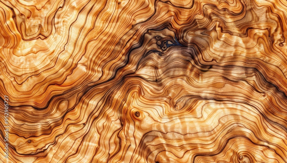 Luxurious olive wood with intricate, swirling grain, perfect for highend kitchenware, luxury wood texture, gourmet elegance Luxurious olive wood with intricate, swirling grain, perfect for highend kitchenware, luxury wood texture, gourmet elegance