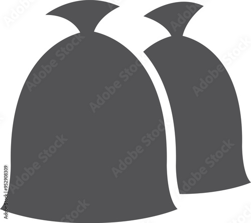 Canvas bags black icon. Full heavy sacks