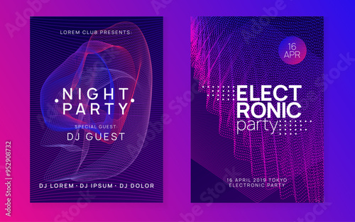 Dj Set. Pink Dance Magazine. Green Fest Flyer. Music Festival Element. Trance Cover. Soundwave Disco Invitation. Edm Design. Blue Dj Set