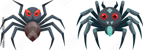 Spider Animal flat vector illustration on white background. 