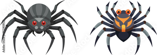 Spider Animal flat vector illustration on white background. 