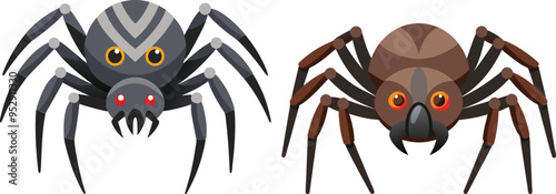 Spider Animal flat vector illustration on white background. 