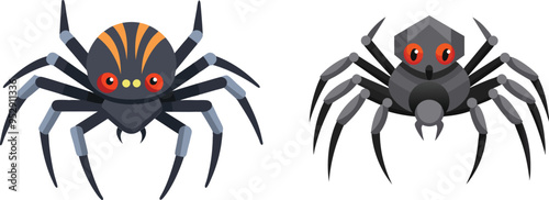 Spider Animal flat vector illustration on white background. 