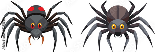 Spider Animal flat vector illustration on white background. 