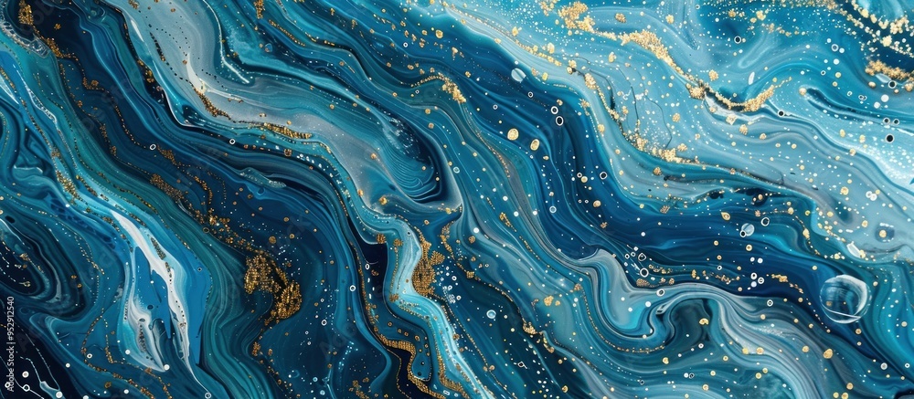 Abstract Blue and Gold Swirls Abstract Blue and Gold Swirls