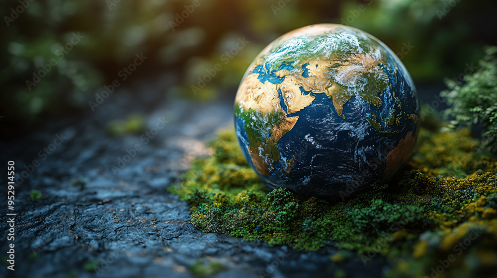 3D Earth globe art for World Environment Day and World Population Day concept 3D Earth globe art for World Environment Day and World Population Day concept