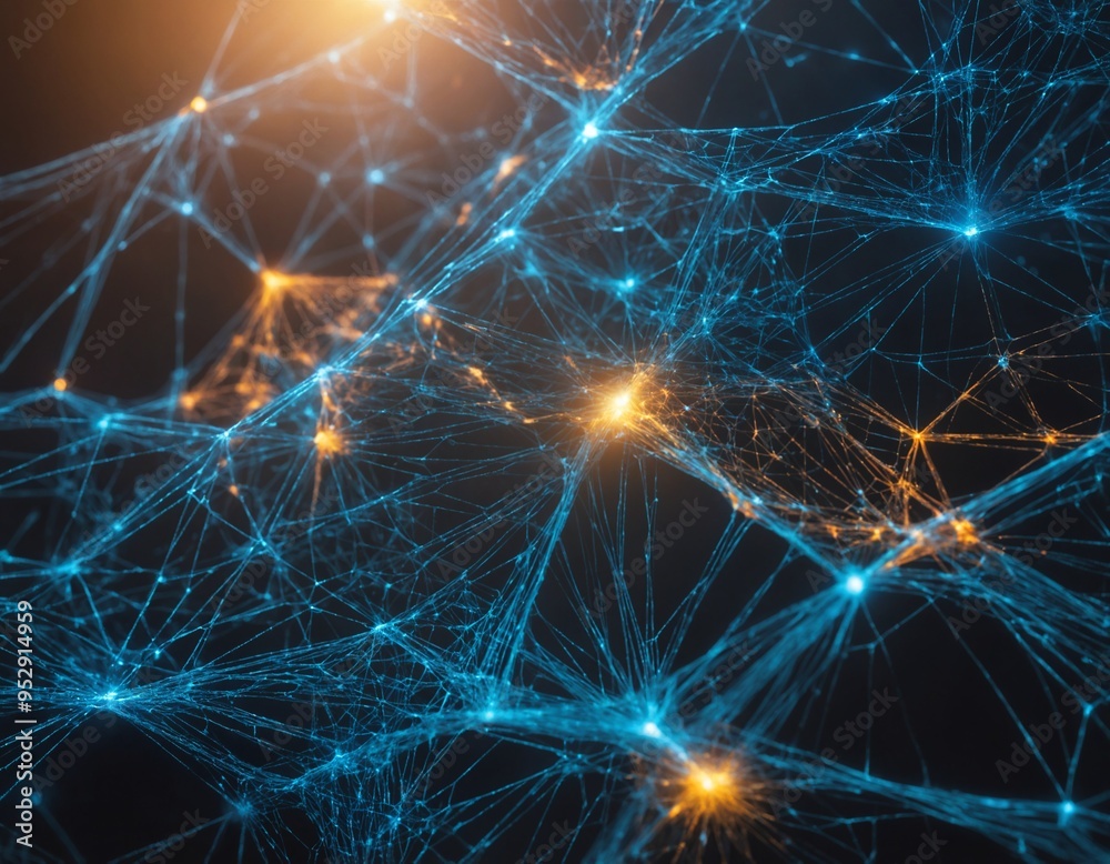 Fototapeta premium abstract network of glowing dots in space