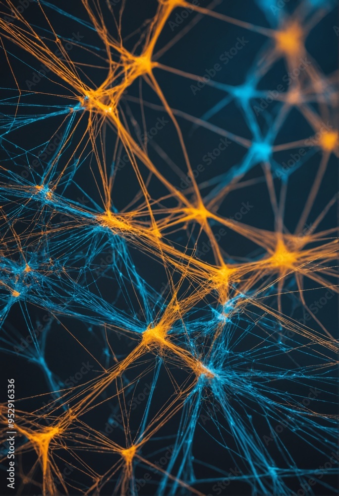 Fototapeta premium abstract blue and orange web pattern
