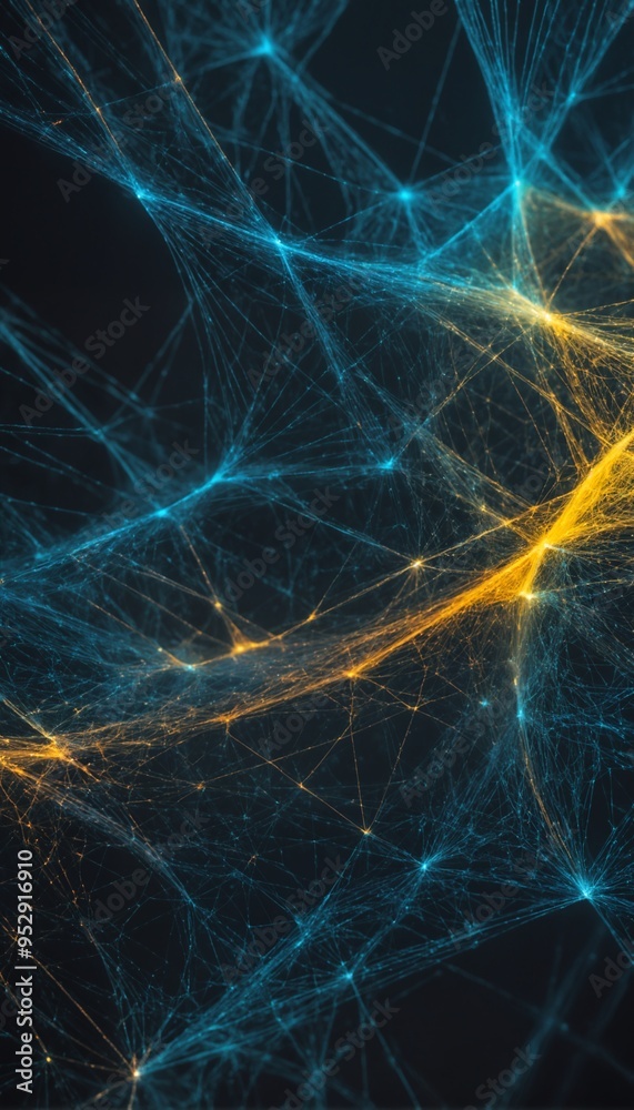 abstract pattern of interconnected lines in shades of blue and yellow abstract pattern of interconnected lines in shades of blue and yellow