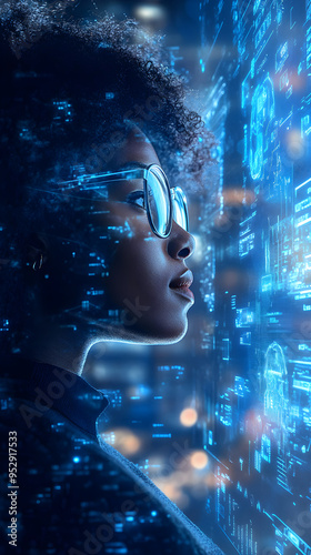 Expert Depiction of AI Cyber Threats by Black African Woman