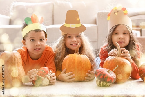 Cute little children with p...