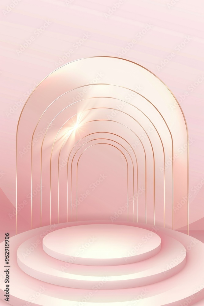 Naklejka premium Abstract pink with shiny gold background