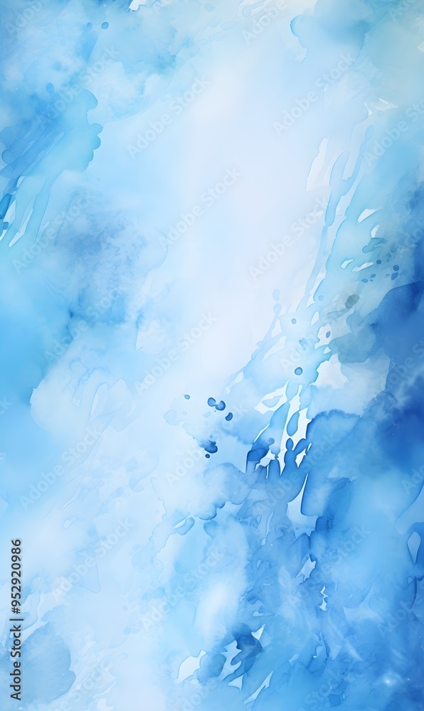 Fototapeta premium Watercolor blue background, hand painted