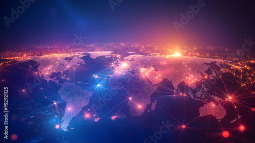 Technology of Future Earth Surface with Circles and Connection Lines