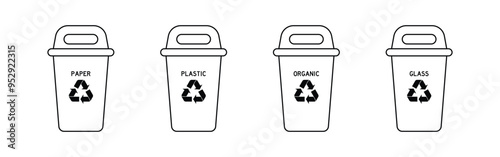 Vector Recycle Bin With Recycle Symbol Illustration