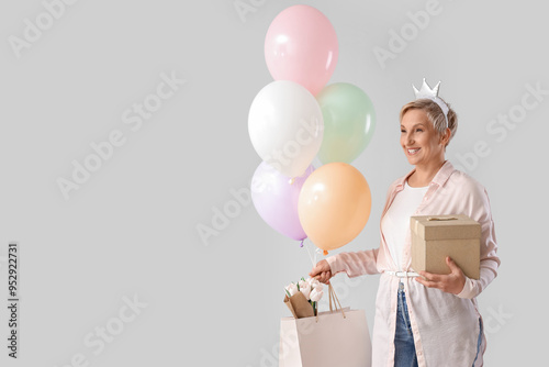Mature woman with birthday ...