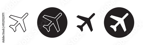 Vector Aiplane Icon Symbol Set