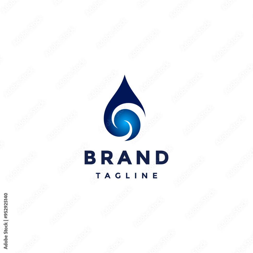 Simple Blue Whirlpool Drops Logo Design. Simple Water Icon With Waves Inside Logo Design. Simple Blue Whirlpool Drops Logo Design. Simple Water Icon With Waves Inside Logo Design.