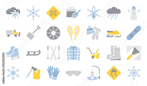 A set of winter weather themed icons
