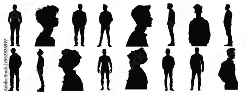 Human silhouette silhouette set vector design big pack of illustration and icon