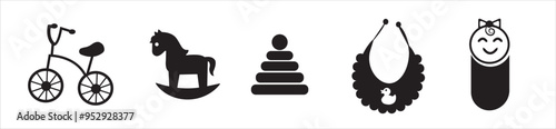 Baby related icon set. Icon set for baby infant concept vector illustration