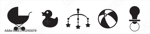 Baby related icon set. Icon set for baby infant concept vector illustration