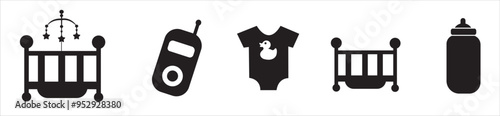Baby related icon set. Icon set for baby infant concept vector illustration