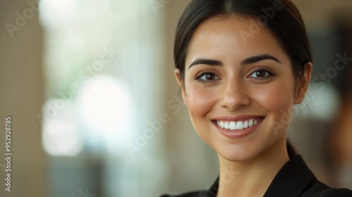 Professional Businesswoman Smiling at Camera