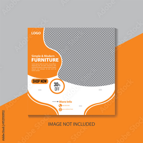 Furniture business social media post template Premium Vector