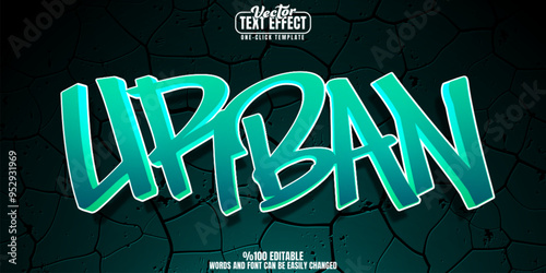 Urban editable text effect, customizable graffiti and street 3d font style