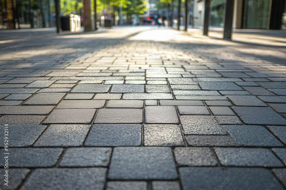 Fototapeta premium Urban Elegance: An Aggregation of Paving Stones Enhancing City Walkways
