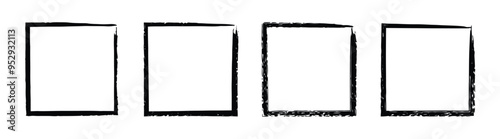 Vector Set Of Black Grunge Square Frames