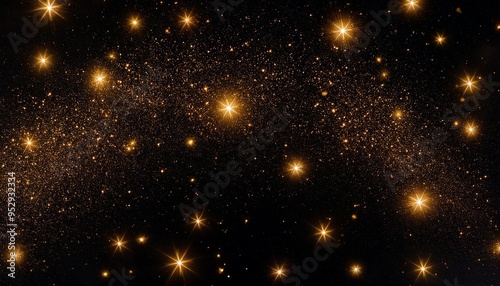 celestial black background gold stars
