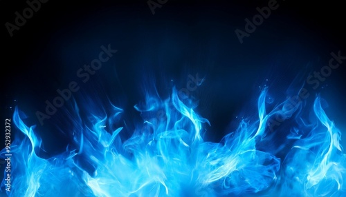 mystical blue fire flames