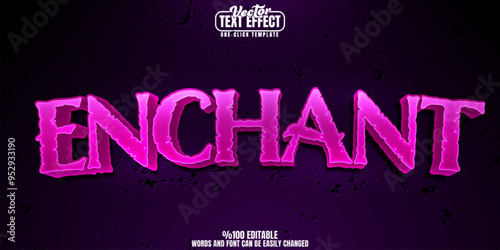 Enchant editable text effect, customizable magic and spell 3d font style