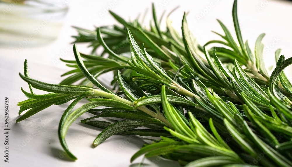 Fototapeta premium panning and close up shots of green fresh rosemary rosemary is a versatile herb with numerous medicinal and culinary benefits