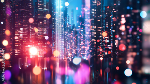 Wallpaper Mural City Streets at Night Blurred Motion and Vibrant Downtown Energy Torontodigital.ca