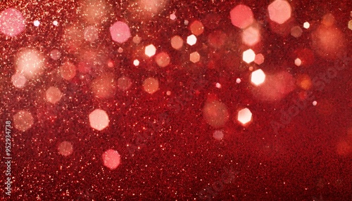 abstract red shiny glitter christmas background with copy space