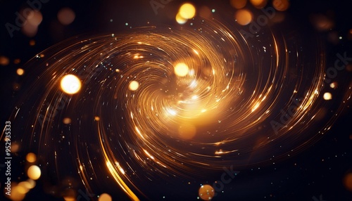 abstract swirling light and particles