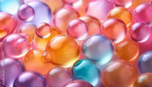 collagen bubbles close up bright colors