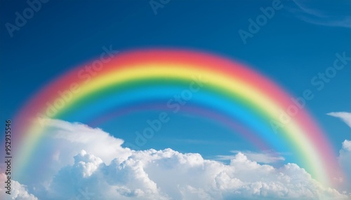visualize the ethereal beauty of a rainbow arcing gracefully across the heavens in a spectrum of vibrant colors