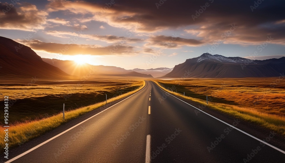 Fototapeta premium long road ai generated