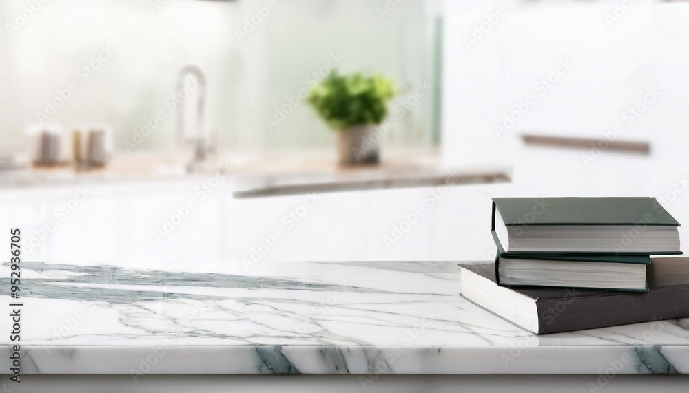 a marble countertop with two books stacked on top a marble countertop with two books stacked on top
