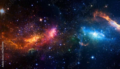 colorful stars and space background panorama universe wallpaper panorama generative ai