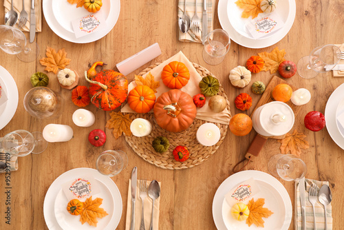 Festive table setting for T...