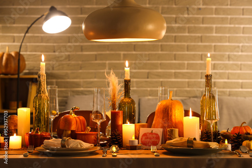 Festive table setting with ...