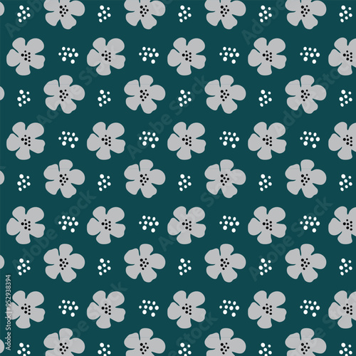 Simple floral seamless pattern for fabric flower vector 