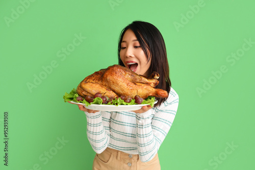 Young Asian woman with tast...