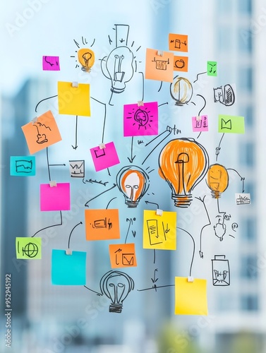 Dynamic Digital Whiteboard Showcasing Project Planning and Risk Management Strategies